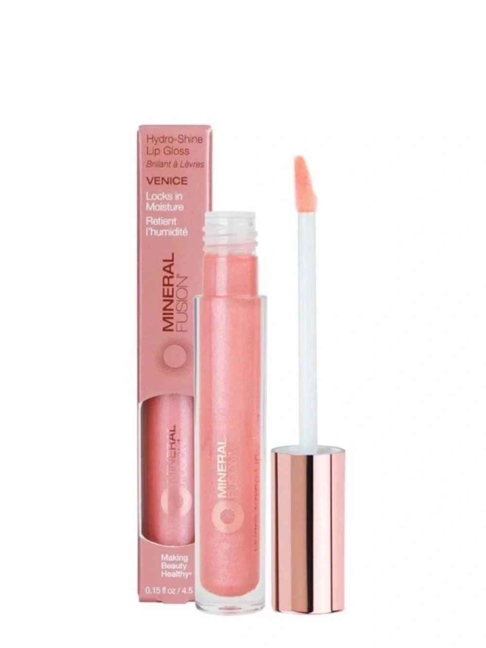 Mineral Fusion Hydro-Shine Lip Gloss Duo in Venice (rose) & Santorini (gold)